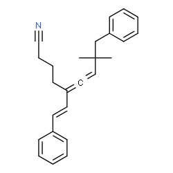 ChemSpider 2D Image | 8,8-Dimethyl-9-phenyl-5-[(E)-2-phenylvinyl]-5,6-nonadienenitrile | C25H27N