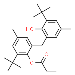 ChemSpider 2D Image | 2-tert-Butyl-6-(3-tert-butyl-2-hydroxy-5-methylbenzyl)-4-methylphenyl acrylate | C26H34O3