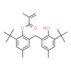 ChemSpider 2D Image | 2-tert-Butyl-6-(3-tert-butyl-2-hydroxy-5-methylbenzyl)-4-methylphenyl methacrylate | C27H36O3