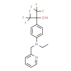 ChemSpider 2D Image | 2-{4-[Ethyl(2-pyridinylmethyl)amino]phenyl}-1,1,1,3,3,3-hexafluoro-2-propanol | C17H16F6N2O
