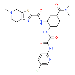 ChemSpider 2D Image | N-(5-Chloro-2-pyridinyl)-N'-[4-(dimethylcarbamoyl)-2-{[(5-methyl-4,5,6,7-tetrahydro[1,3]thiazolo[5,4-c]pyridin-2-yl)carbonyl]amino}cyclohexyl]ethanediamide | C24H30ClN7O4S