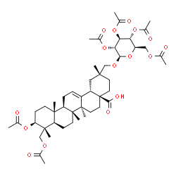 ChemSpider 2D Image | (3beta)-3,23-Diacetoxy-29-[(2,3,4,6-tetra-O-acetyl-beta-D-glucopyranosyl)oxy]olean-12-en-28-oic acid | C48H70O16