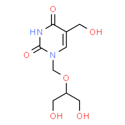 ChemSpider 2D Image | 1-{[(1,3-Dihydroxy-2-propanyl)oxy]methyl}-5-(hydroxymethyl)-2,4(1H,3H)-pyrimidinedione | C9H14N2O6