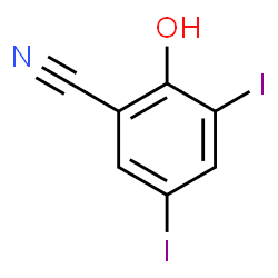 ChemSpider 2D Image | 2-Hydroxy-3,5-diiodobenzonitrile | C7H3I2NO