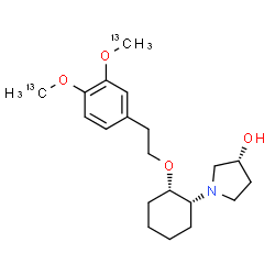 ChemSpider 2D Image | (3R)-1-[(1R,2S)-2-(2-{3,4-Bis[(~13~C)methyloxy]phenyl}ethoxy)cyclohexyl]-3-pyrrolidinol | C1813C2H31NO4