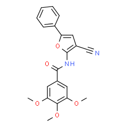 ChemSpider 2D Image | N-(3-Cyano-5-phenyl-2-furyl)-3,4,5-trimethoxybenzamide | C21H18N2O5