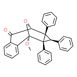ChemSpider 2D Image | (1R,9R,10S,11R,12R)-1-Methoxy-10,11,12-triphenyl-13-oxatetracyclo[7.3.1.0~2,7~.0~10,12~]trideca-2,4,6-trien-8-one | C31H24O3