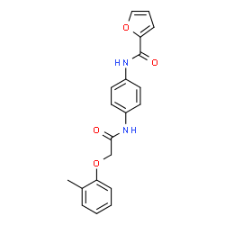 ChemSpider 2D Image | N-(4-{[(2-Methylphenoxy)acetyl]amino}phenyl)-2-furamide | C20H18N2O4
