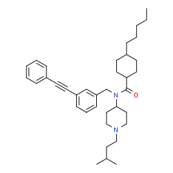 ChemSpider 2D Image | N-[1-(3-Methylbutyl)-4-piperidinyl]-4-pentyl-N-[3-(phenylethynyl)benzyl]cyclohexanecarboxamide | C37H52N2O