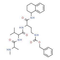 ChemSpider 2D Image | N-Methylalanyl-N-[4-{[(benzyloxy)carbonyl]amino}-1-oxo-1-(1,2,3,4-tetrahydro-1-naphthalenylamino)-2-butanyl]valinamide | C31H43N5O5