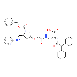 ChemSpider 2D Image | 3-{[({(3R,5S)-1-[(Benzyloxy)carbonyl]-5-[(2-pyridinylamino)methyl]-3-pyrrolidinyl}oxy)acetyl]amino}-N-(dicyclohexylacetyl)-L-alanine | C37H51N5O7