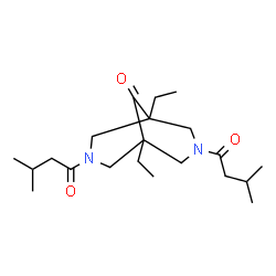 ChemSpider 2D Image | 1,5-Diethyl-3,7-bis(3-methylbutanoyl)-3,7-diazabicyclo[3.3.1]nonan-9-one | C21H36N2O3