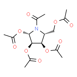 ChemSpider 2D Image | (2S,3R,4R,5R)-5-(Acetoxymethyl)-1-acetyl-2,3,4-pyrrolidinetriyl triacetate | C15H21NO9