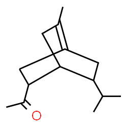 ChemSpider 2D Image | 1-(7-Isopropyl-5-methylbicyclo[2.2.2]oct-4-en-2-yl)ethanone | C14H22O