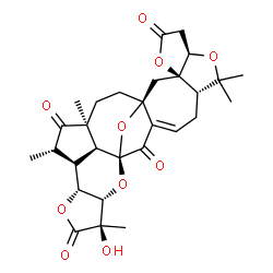 ChemSpider 2D Image | (1S,3R,7R,10S,15S,17S,18R,21R,22S,23S,25S,29S)-18-Hydroxy-9,9,18,23,25-pentamethyl-4,8,16,20,28-pentaoxaoctacyclo[13.12.1.1~15,22~.0~1,13~.0~3,7~.0~3,10~.0~17,21~.0~25,29~]nonacos-12-ene-5,14,19,24-te
trone | C29H34O10
