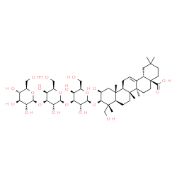ChemSpider 2D Image | (2beta,3beta)-3-{[beta-D-Glucopyranosyl-(1->3)-beta-D-galactopyranosyl-(1->3)-beta-D-galactopyranosyl]oxy}-2,23-dihydroxyolean-12-en-28-oic acid | C48H78O20