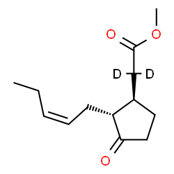 ChemSpider 2D Image | Methyl {(1R,2R)-3-oxo-2-[(2Z)-2-penten-1-yl]cyclopentyl}(~2~H_2_)acetate | C13H18D2O3