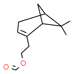 ChemSpider 2D Image | 2-(6,6-Dimethylbicyclo(3.1.1)hept-2-en-2-yl)ethyl formate | C12H18O2
