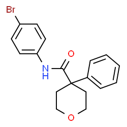 ChemSpider 2D Image | N-(4-Bromophenyl)-4-phenyltetrahydro-2H-pyran-4-carboxamide | C18H18BrNO2