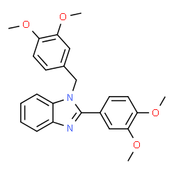 ChemSpider 2D Image | 1-(3,4-Dimethoxybenzyl)-2-(3,4-dimethoxyphenyl)-1H-benzimidazole | C24H24N2O4