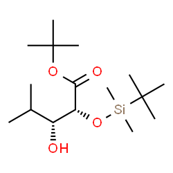 ChemSpider 2D Image | 2-Methyl-2-propanyl (2R,3R)-2-{[dimethyl(2-methyl-2-propanyl)silyl]oxy}-3-hydroxy-4-methylpentanoate | C16H34O4Si
