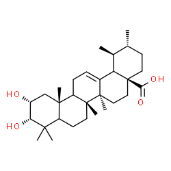 ChemSpider 2D Image | (2alpha,3alpha,5xi,9xi,18xi)-2,3-Dihydroxyurs-12-en-28-oic acid | C30H48O4