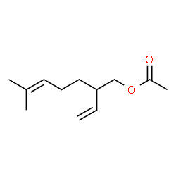 ChemSpider 2D Image | 6-Methyl-2-vinyl-5-hepten-1-yl acetate | C12H20O2