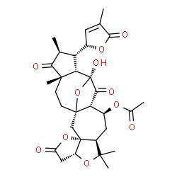 ChemSpider 2D Image | (1S,3R,7R,10S,12S,13R,15S,16S,17S,18S,20S)-15-Hydroxy-9,9,18,20-tetramethyl-17-[(2R)-4-methyl-5-oxo-2,5-dihydro-2-furanyl]-5,14,19-trioxo-4,8,23-trioxahexacyclo[13.7.1.0~1,13~.0~3,7~.0~3,10~.0~16,20~]
tricos-12-yl acetate | C31H38O11