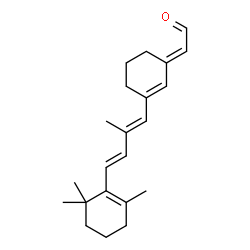 ChemSpider 2D Image | (2E)-{3-[(1E,3E)-2-Methyl-4-(2,6,6-trimethyl-1-cyclohexen-1-yl)-1,3-butadien-1-yl]-2-cyclohexen-1-ylidene}acetaldehyde | C22H30O
