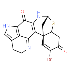 ChemSpider 2D Image | (1R,14R)-19-Bromo-15-thia-4,9,13-triazahexacyclo[12.6.1.1~3,7~.0~1,16~.0~2,12~.0~10,22~]docosa-2(12),3,7,10(22),19-pentaene-11,18-dione | C18H14BrN3O2S