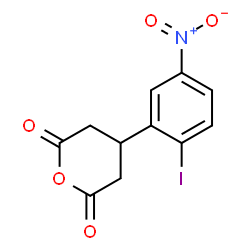 ChemSpider 2D Image | 4-(2-Iodo-5-nitrophenyl)dihydro-2H-pyran-2,6(3H)-dione | C11H8INO5