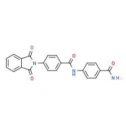 ChemSpider 2D Image | N-(4-Carbamoylphenyl)-4-(1,3-dioxo-1,3-dihydro-2H-isoindol-2-yl)benzamide | C22H15N3O4