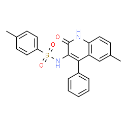 ChemSpider 2D Image | 4-Methyl-N-(6-methyl-2-oxo-4-phenyl-1,2-dihydro-3-quinolinyl)benzenesulfonamide | C23H20N2O3S