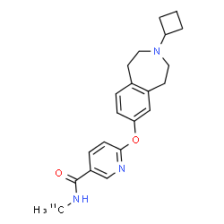 ChemSpider 2D Image | 6-[(3-Cyclobutyl-2,3,4,5-tetrahydro-1H-3-benzazepin-7-yl)oxy]-N-(~11~C)methylnicotinamide | C2011CH25N3O2