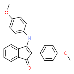 ChemSpider 2D Image | 2-(4-Methoxy-phenyl)-3-(4-methoxy-phenylamino)-inden-1-one | C23H19NO3