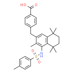 ChemSpider 2D Image | 4-[(3,5,5,8,8-Pentamethyl-4-{[(4-methylphenyl)sulfonyl]amino}-5,6,7,8-tetrahydro-2-naphthalenyl)methyl]benzoic acid | C30H35NO4S