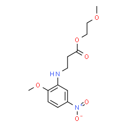 ChemSpider 2D Image | 2-Methoxyethyl N-(2-methoxy-5-nitrophenyl)-beta-alaninate | C13H18N2O6