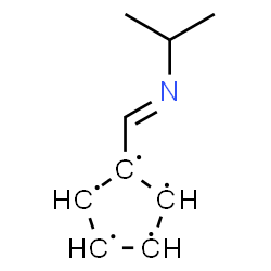 ChemSpider 2D Image | 1-[(E)-(Isopropylimino)methyl]-1,2,3,4,5-cyclopentanepentayl | C9H12N