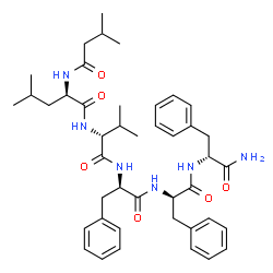 ChemSpider 2D Image | N-(3-Methylbutanoyl)-D-leucyl-D-valyl-D-phenylalanyl-D-phenylalanyl-D-phenylalaninamide | C43H58N6O6