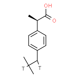 ChemSpider 2D Image | (2R)-2-{4-[2-Methyl(1,2-~3~H_2_)propyl]phenyl}propanoic acid | C13H16T2O2