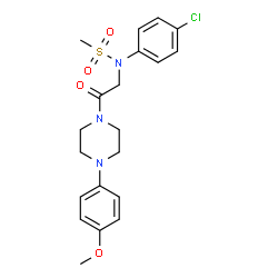 ChemSpider 2D Image | N-(4-Chlorophenyl)-N-{2-[4-(4-methoxyphenyl)-1-piperazinyl]-2-oxoethyl}methanesulfonamide | C20H24ClN3O4S