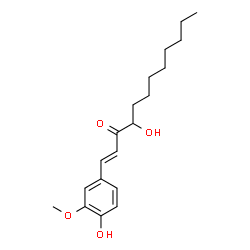 ChemSpider 2D Image | (1E)-4-Hydroxy-1-(4-hydroxy-3-methoxyphenyl)-1-dodecen-3-one | C19H28O4