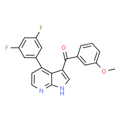ChemSpider 2D Image | [4-(3,5-Difluorophenyl)-1H-pyrrolo[2,3-b]pyridin-3-yl](3-methoxyphenyl)methanone | C21H14F2N2O2