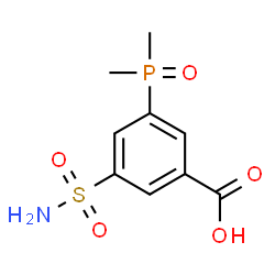 ChemSpider 2D Image | 3-(Dimethylphosphoryl)-5-sulfamoylbenzoic acid | C9H12NO5PS