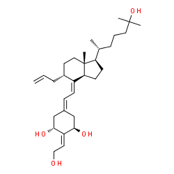 ChemSpider 2D Image | (1R,2Z,3R,5E,7E,9alpha,17beta)-9-Allyl-2-(2-hydroxyethylidene)-17-[(2R)-6-hydroxy-6-methyl-2-heptanyl]-9,10-secoestra-5,7-diene-1,3-diol | C31H50O4