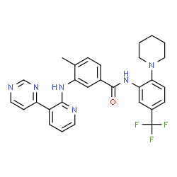 ChemSpider 2D Image | 4-Methyl-N-[2-(1-piperidinyl)-5-(trifluoromethyl)phenyl]-3-{[3-(4-pyrimidinyl)-2-pyridinyl]amino}benzamide | C29H27F3N6O