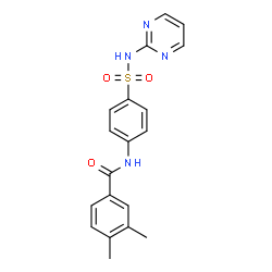 ChemSpider 2D Image | 3,4-Dimethyl-N-[4-(2-pyrimidinylsulfamoyl)phenyl]benzamide | C19H18N4O3S