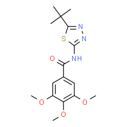 ChemSpider 2D Image | N-(5-tert-butyl-1,3,4-thiadiazol-2-yl)-3,4,5-trimethoxybenzamide | C16H21N3O4S