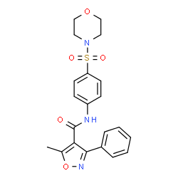 ChemSpider 2D Image | 5-Methyl-N-[4-(4-morpholinylsulfonyl)phenyl]-3-phenyl-1,2-oxazole-4-carboxamide | C21H21N3O5S