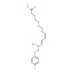 ChemSpider 2D Image | Methyl (9Z,11E,13R)-14-(4-fluorophenoxy)-13-hydroxy-9,11-tetradecadienoate | C21H29FO4